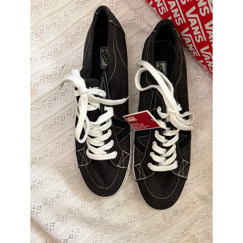 Vans Tory Black Canvas Lace Up Sneakers Women's Size 11 NWT With Box - Picture 2 of 7